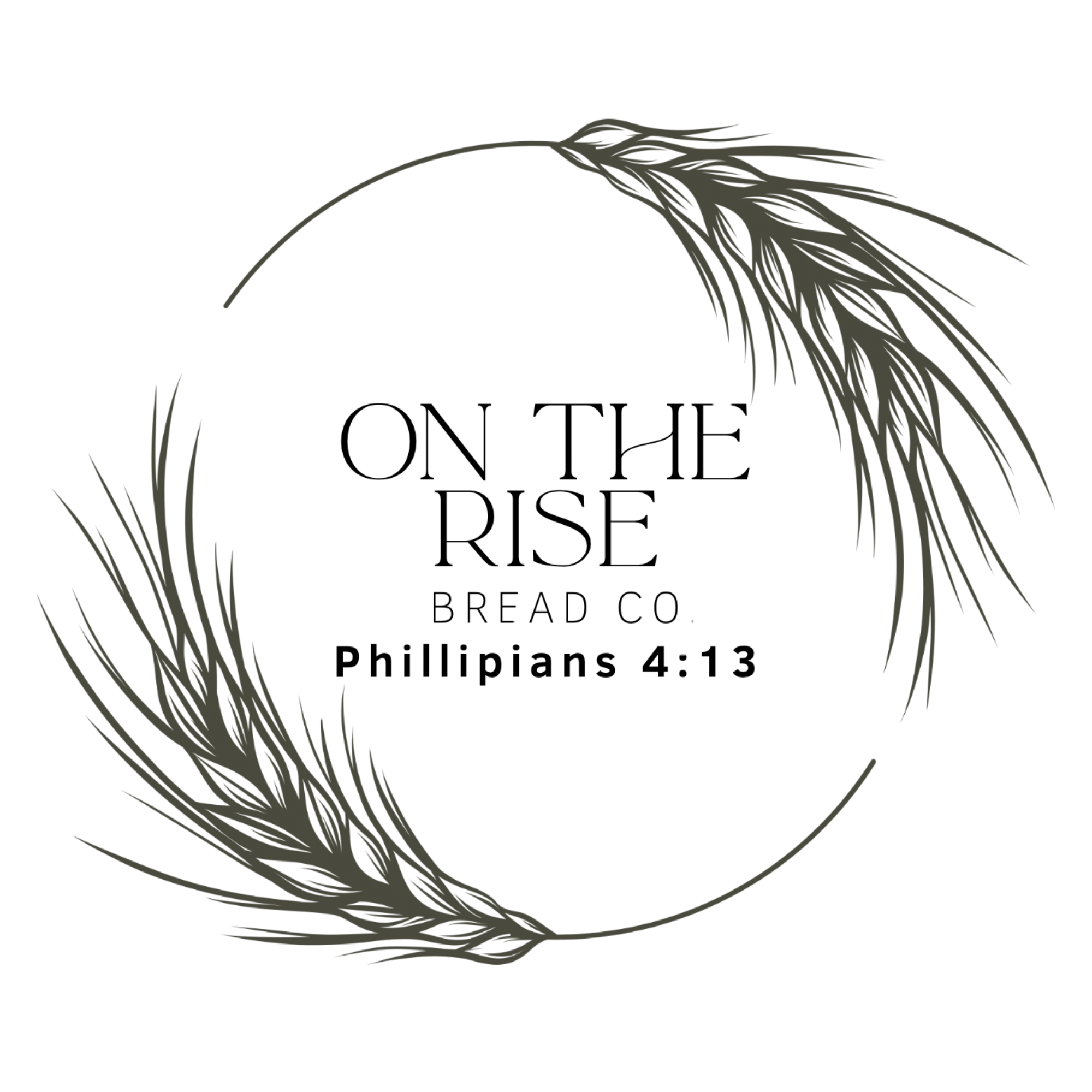 On the Rise Bread Co. logo with wheat and cross